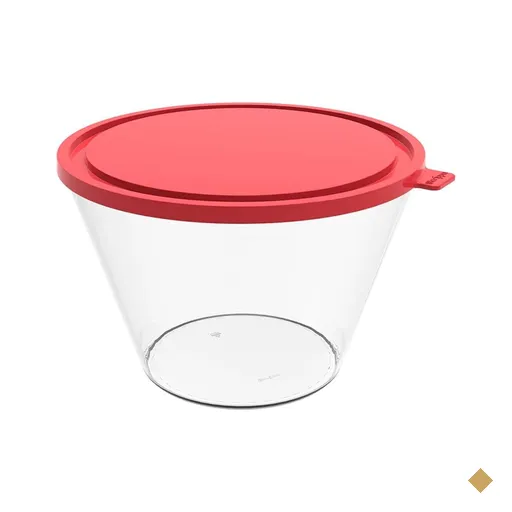 Pote com Tampa 3,8L Redondo Crippa Porta Mantimentos Transparente e Vermelho…