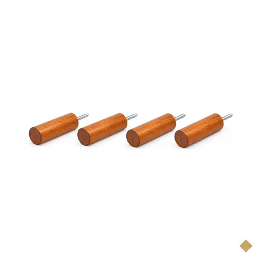 Kit 4 Cabideiros de Parede em Madeira Eucalipto Gancho Decorativo Premium