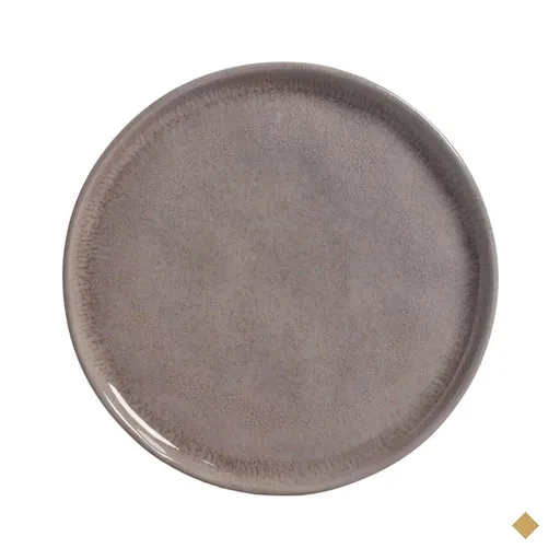Prato para Sobremesa 21,5cm Cinza Bio Shimeji Porto Brasil Cerâmica Stoneware