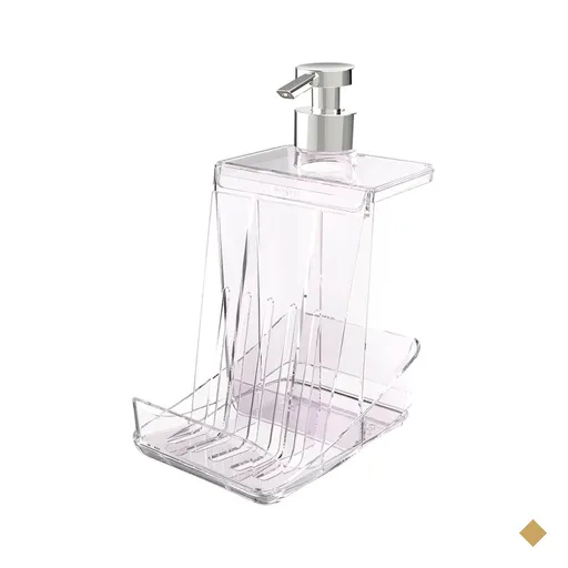 Porta Detergente com Suporte para Esponja Transparente Smart S Crippa Dispenser…