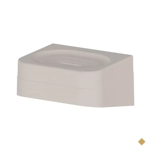 Saboneteira de Parede Bege para Banheiro Eleve Ou Porta Sabonete 13,5x11cm