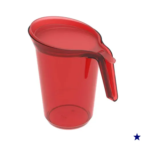 Jarra de Plástico com Tampa 2L Crippa Água Suco Bebidas Vermelho Transparente