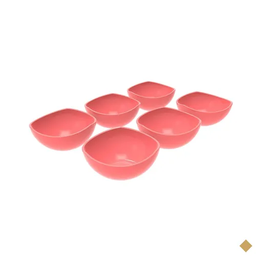 Conjunto 6 Potes de Sobremesa Doces 265ml Plástico Trio Crippa Goiaba