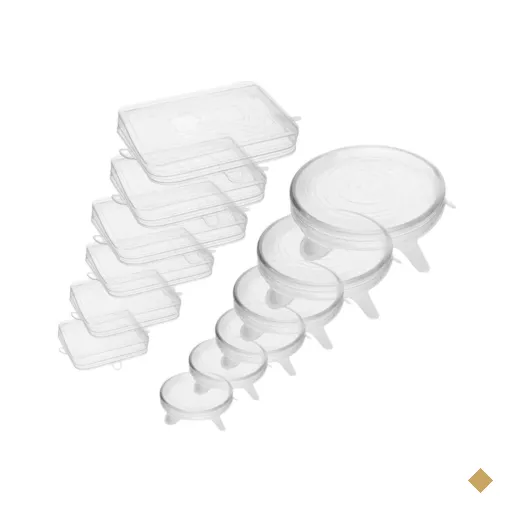 Jogo 12 Tampas Retangulares e Redondas Silicone Flexível Universal Lyor
