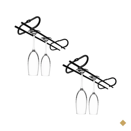 Conjunto 2 peças Porta Taças de Teto 25cm Suporte para Taças Suspenso Reto…