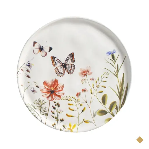 Prato de Sobremesa 21,5cm Bio Encanto Porto Brasil Cerâmica Estampada Floral…