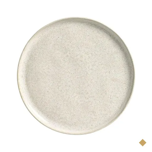 Prato de Sobremesa 21,5cm Off White Bio Vanilla Cerâmica Stoneware Porto Brasil