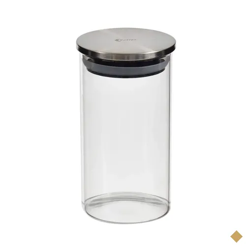 Pote Redondo de Vidro com Tampa de Inox 400ml Kenya