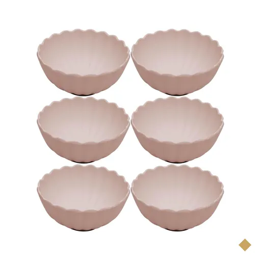 Kit 6 Cumbucas Bowls Bege Linha Gerbera 12cm Melamina Servir Petiscos…