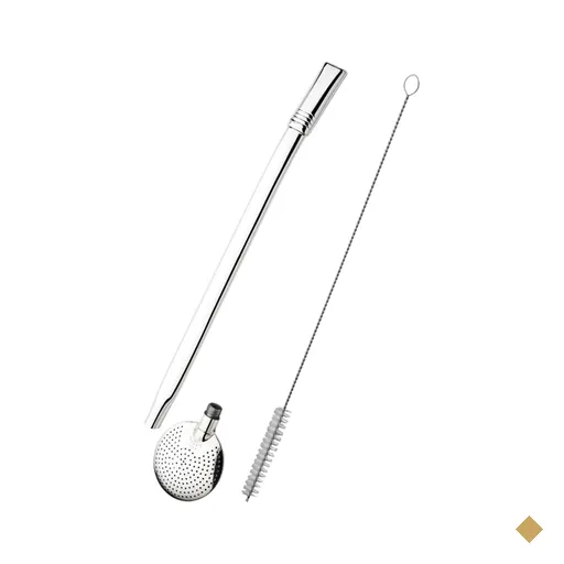 Bomba Inox Desmontável Chata Lisa Chupeta Dupla Bojo Redondo Cano De 8mmx23Cm