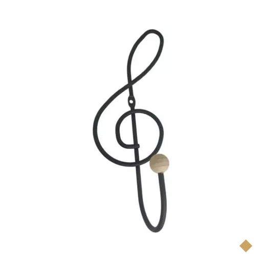 Gancho Cabideiro de Aço Preto Cifra Música 28cm Suporte de Parede Pendurar…