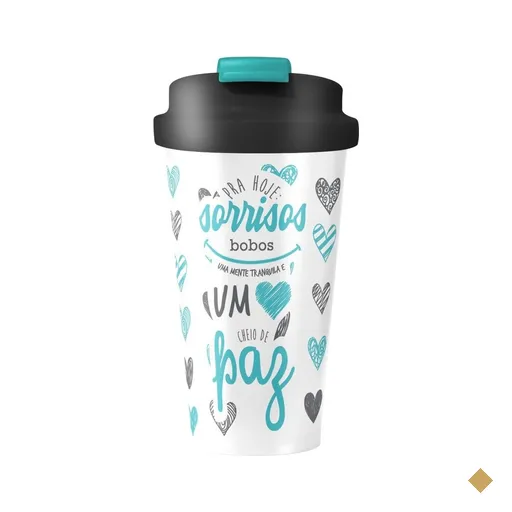 Copo Termico 200 ML Duas camadas - UNICORNIO VERDE ESCURO