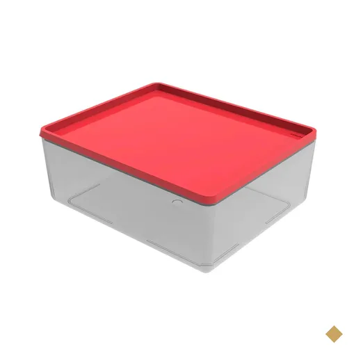 Pote com Tampa Plástico Marmita 3,2L Vermelho Retangular Crippa Frutas…