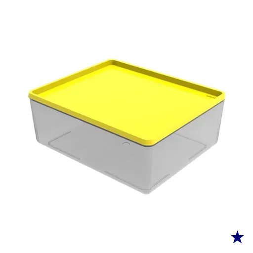 Pote com Tampa Plástico Marmita 3,2L Retangular Amarelo Crippa Frutas Verduras…
