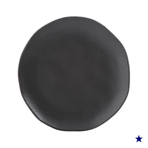 Prato de Sobremesa 19cm Orgânico Cerâmica Preto Avulso Porto