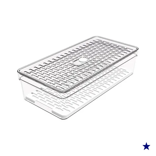 Organizador de Geladeira com Grade 2,8L Transparente Médio Frutas Legumes…