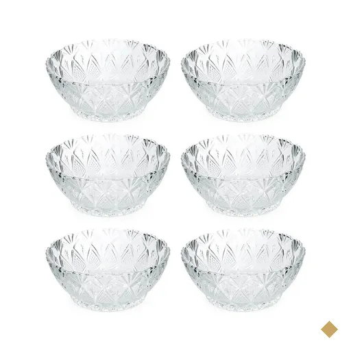 Kit Com 6 Bowls de Vidro Tigelas 350ml Potes para Sobremesa King Lyor…