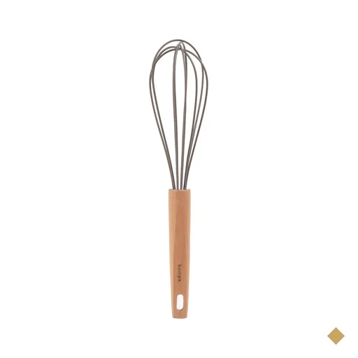 Colher Batedora de Silicone com Cabo Madeira Kenya Cinza