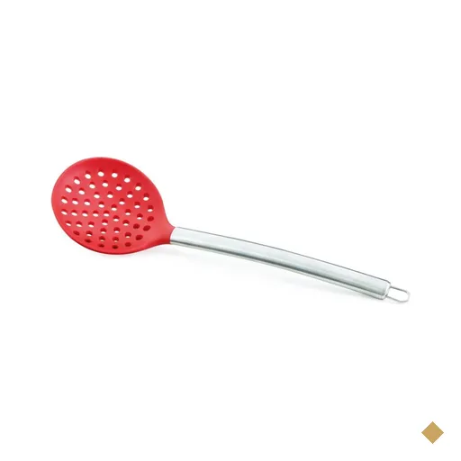Escumadeira silicone com  cabo de aço inox