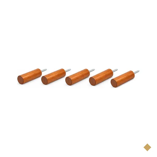 Kit 5 Cabideiros de Parede em Madeira Eucalipto Gancho Decorativo Premium