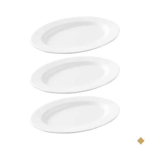 Kit 3 Travessas de Melamina Bandeja Oval Servir Porções Petiscos Saladas…