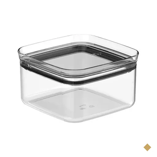 Pote Hermético Plástico 1L Organizador Tampa Natural Porta Alimentos Ou Block