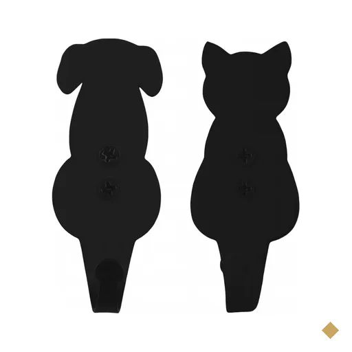 Kit 2 Ganchos de Parede 8cm Gato Cachorro Pendurador Bolsas Casacos Chaves Luft…