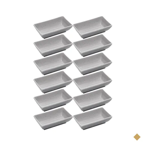 12 Molheiras Melamina 10x6x3cm Lyor Porta Shoyu Tóquio Granilite Sunomono