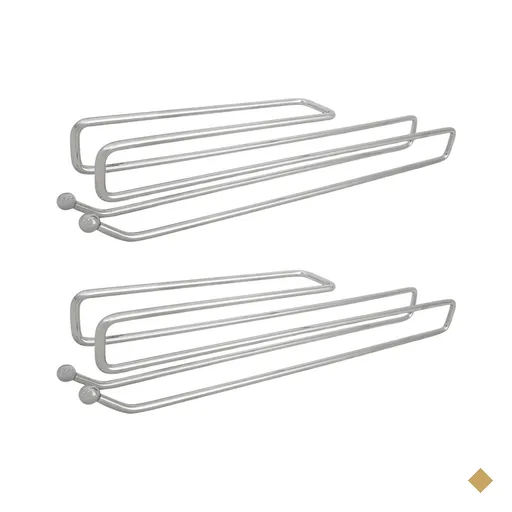 Kit 2 Suportes Porta Taças de Encaixe Cromado 30x4cm Encaixe 2cm Armário