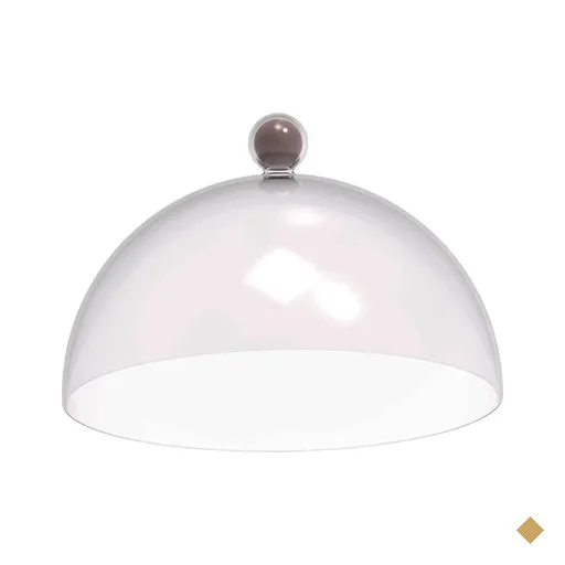 Cúpula de Plástico 25cm para Bolos Tortas Doces Pratos Bubble Crippa Amêndoa