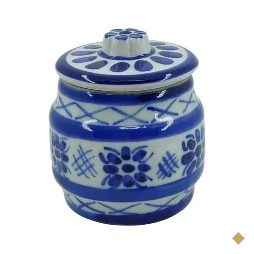 Mini Pote para tempero Porcelana Pintada a mao - Monte Siao