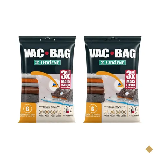Kit 2 Sacos a Vácuo para Roupas 55x90cm Impermeável Grande Vac Bag Ordene…