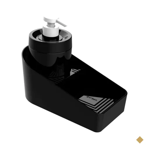 Dispenser Porta Detergente com Suporte para Sabão e Esponja Preto Smart S…