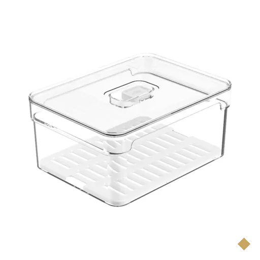 Organizador De Geladeira 2,2L Organizador Clear Fresh Com Bandeja De Drenagem E…