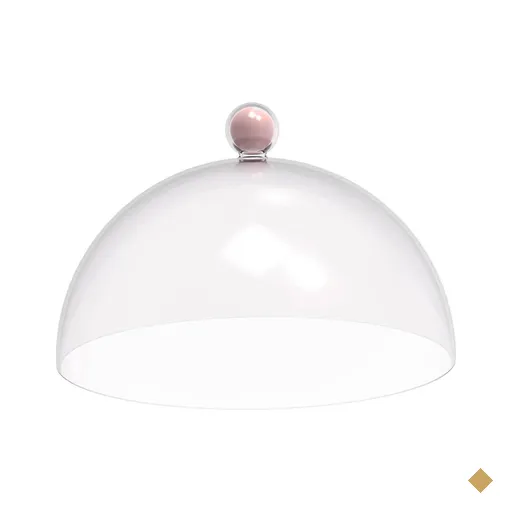 Cúpula de Plástico 25cm para Bolos Tortas Doces Pratos Bubble Crippa Rosa…