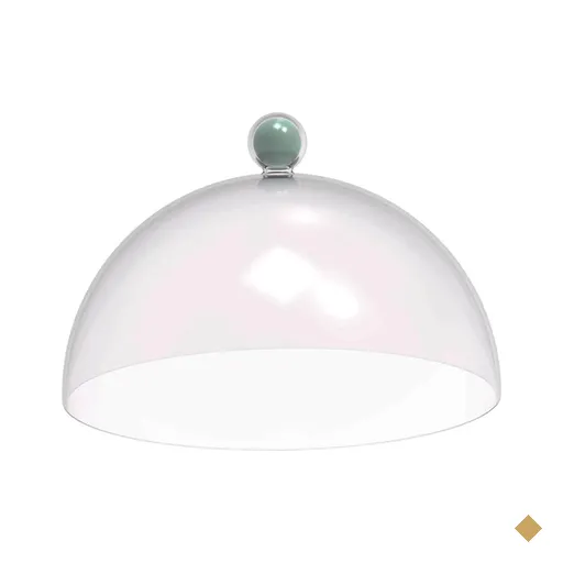 Cúpula de Plástico 25cm para Bolos Tortas Doces Pratos Verde Menta Bubble…