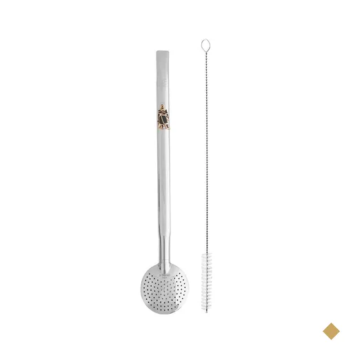 Bomba De Chimarrão Tereré Aço Inox 23cm Com Rosca Pingente