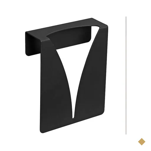 Gancho Inox Preto 9x11cm Pendurador de Toalha Mini Organize Masutti Copat