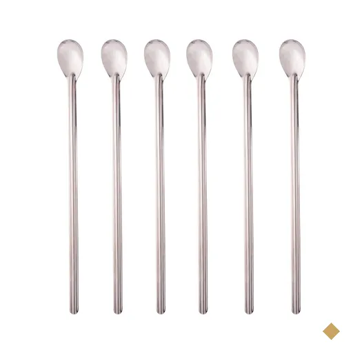 Kit 6 Colheres Bailarinas para Drinks Sucos 30cm Aço Inox Longas Lyor Barman…