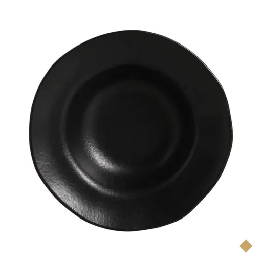 Prato para Sobremesa Porto Brasil Cerâmica 250ml Preto Matte Orgânico 19cm…
