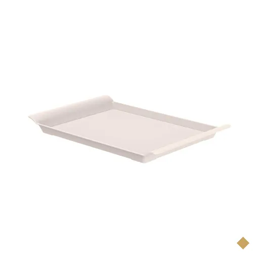 Bandeja Retangular de Servir Bege Alças 44x29cm Lea Ou Plástica Café da…