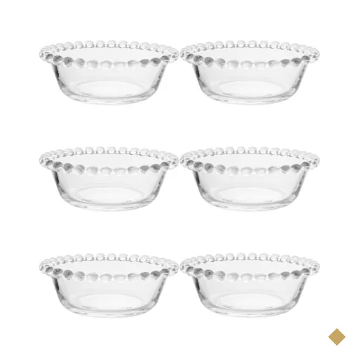 Conjunto 6 Bowls 180ml de Vidro Tigela para Sobremesa Frutas