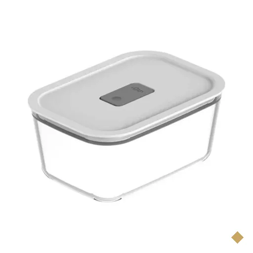 Pote Hermético De Vidro 1,2l Branco Ou Fresh Lock Para Geladeira Freezer Forno