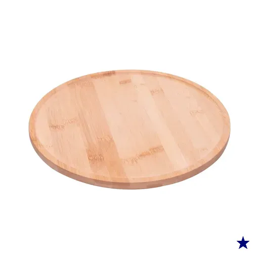 Tábua de Bambu Giratória 30x2cm Lyor Servir Frios Embutidos Petiscos Salgados