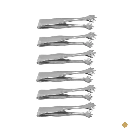 Kit 6 Pegadores de Carne Churrascaria Aço Inox 16cm Robusto Buffet Restaurante