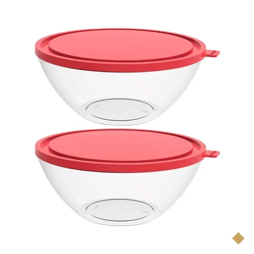 Kit 2 Potes com Tampa 2,3L Redondo Crippa Bacia Alimentos Frutas Plástico…
