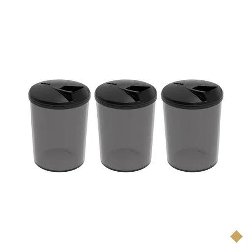 Kit 3 Porta Farofa Temperos Farinheira com Tampa 400ml Fumê Crippa Potes para…