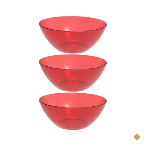 Kit 3 Tigelas Pequena Vermelha Travessa 2,3L Servir Salada Redonda Sobremesa…