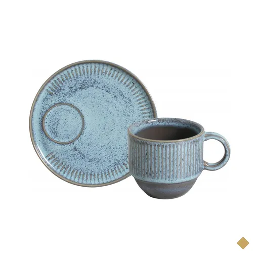 Xícara de Chá Empilhável 230ml com Pires Linhas Breeze Porto Brasil Café…