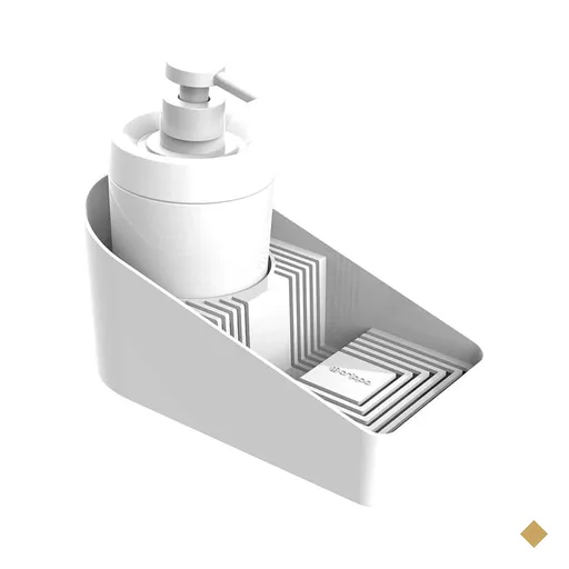 Dispenser Porta Detergente com Suporte para Sabão e Esponja Branco Flat Crippa…